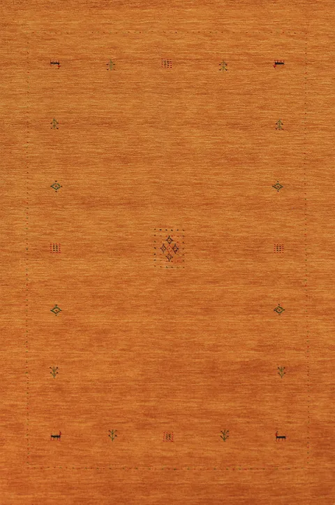 Orange Wool Gabbeh Modern Area Rug 5x8