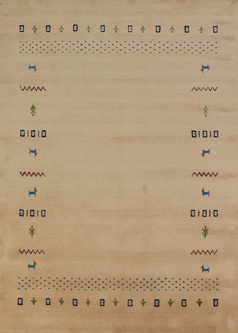 Handmade Wool Tribal Gabbeh Oriental Rug 5x7