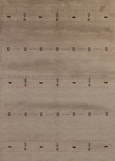 Little Animals Design Wool Gabbeh Oriental Rug 5x7