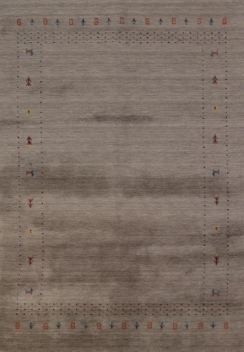 Handmade Wool Brown Gabbeh Oriental Area Rug 5x8
