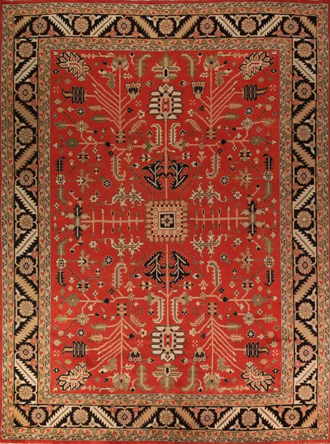 All-Over Orange Oushak Oriental Large Rug 12x15