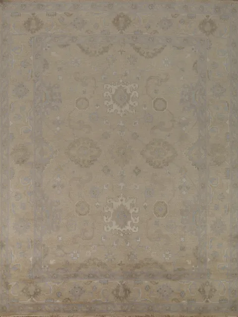 Earth Tone Wool Oushak Living Room Area Rug 8x10