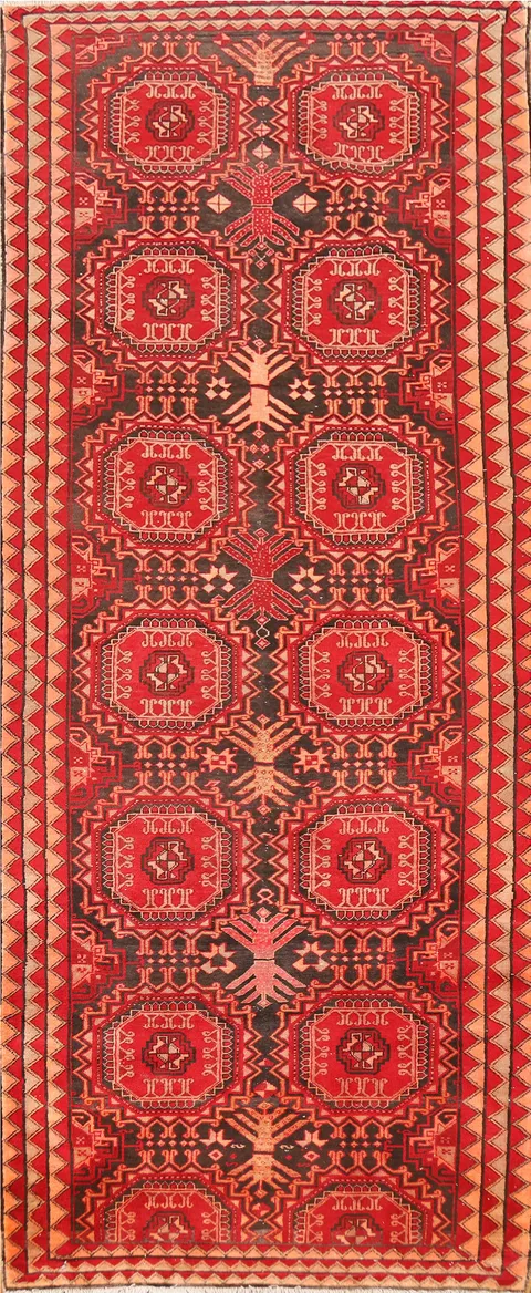 All-Over Geometric Meshkin Persian Area Rug 5x13