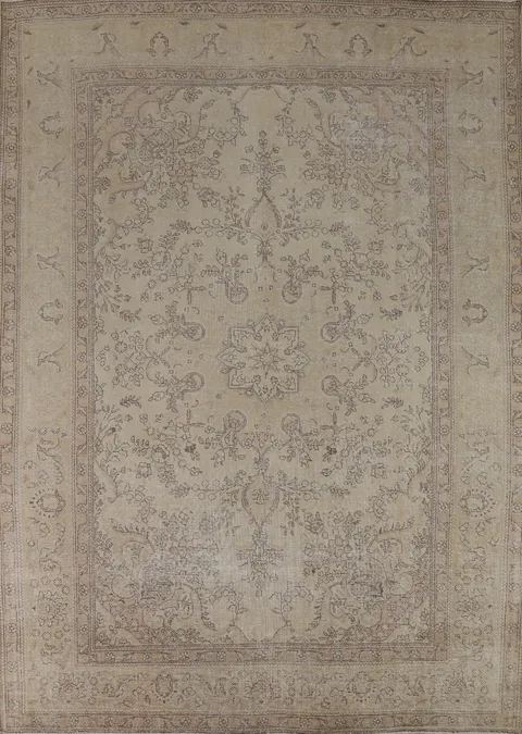 Vintage Wool Tabriz Persian Area Rug 10x13