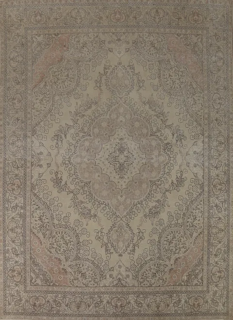 Medallion Wool Tabriz Persian Area Rug 10x13
