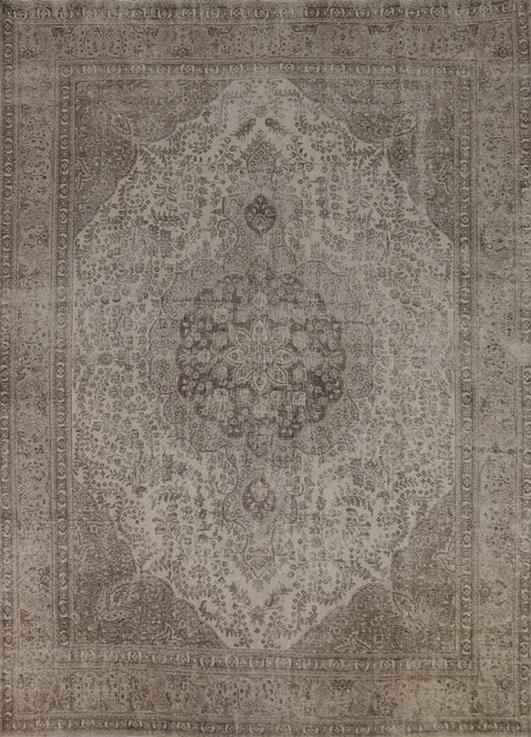 Distressed Wool Floral Tabriz Persian Area Rug 9x12