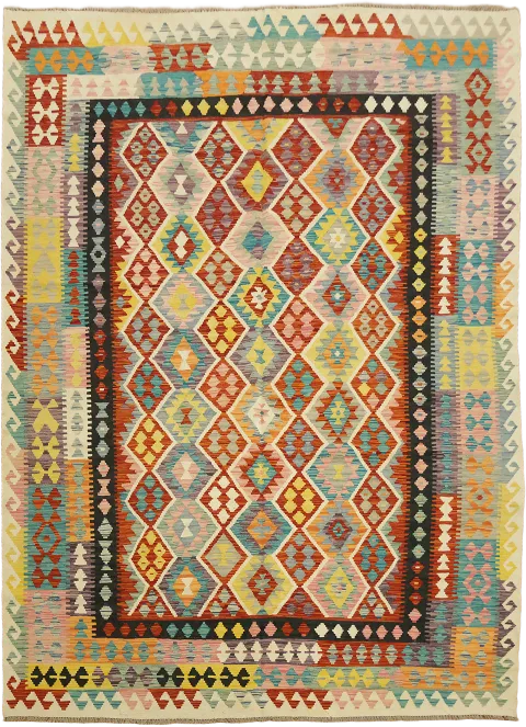 Hand Woven Wool Kilim Oriental Area Rug 8x11