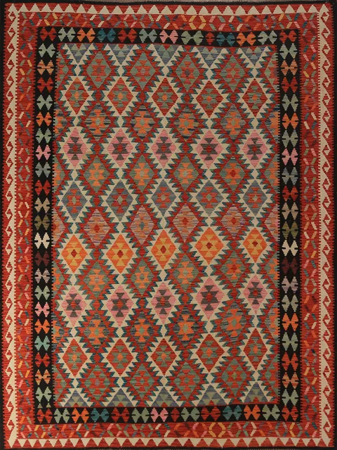 Trellis Wool Kilim Oriental Area Rug 8x10