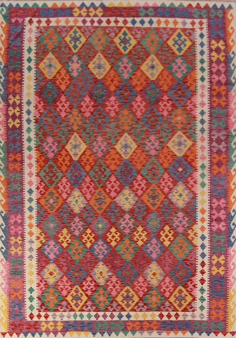 Flat Weave Wool KKilim Oriental Area Rug 8x12