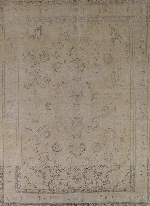 Earth Tone Wool Tabriz Persian Area Rug 10x13