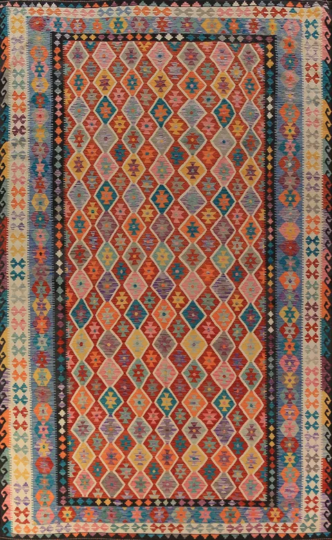 Palace Size Wool Trellis Kilim Oriental Rug 10x16