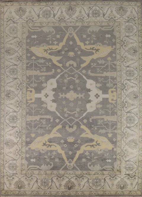 Handmade Gray Oushak Indian Area Rug 9x12