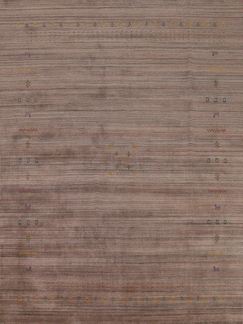 Striped Brown Tribal Gabbeh Oriental Area Rug 8x10