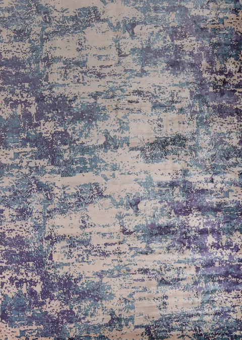 Contemporary Wool Abstract Indian Area Rug 10x13