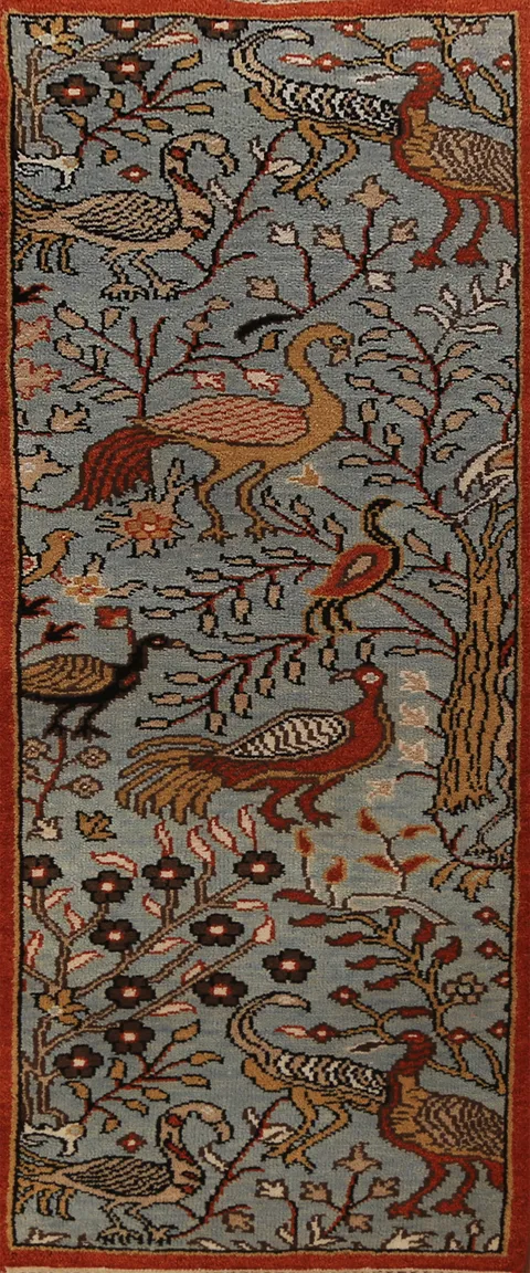 Animals Pictorial Ziegler Indian Runner Rug 3x8