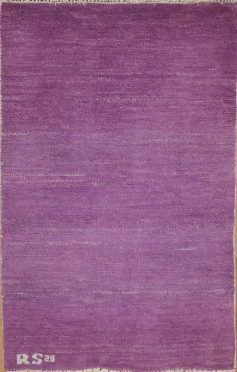 Purple Wool Contemporary Gabbeh Oriental Rug 2x3