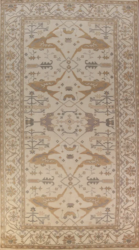 Earth Tone Wool Oushak Indian Large Rug 8x16