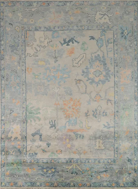 All-Over Wool Oushak Indian Area Rug 8x10