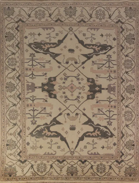 Earth Tone Wool Oushak Indian Area Rug 8x10
