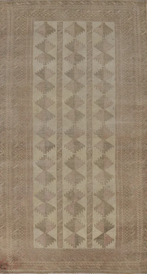 Geometric Balouch Oriental Runner Rug 3x7