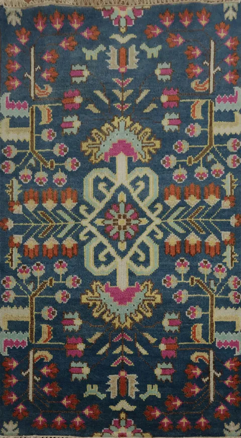 Artistic Oushak Foyer Rug 3x5 Bringing Warmth and Elegance