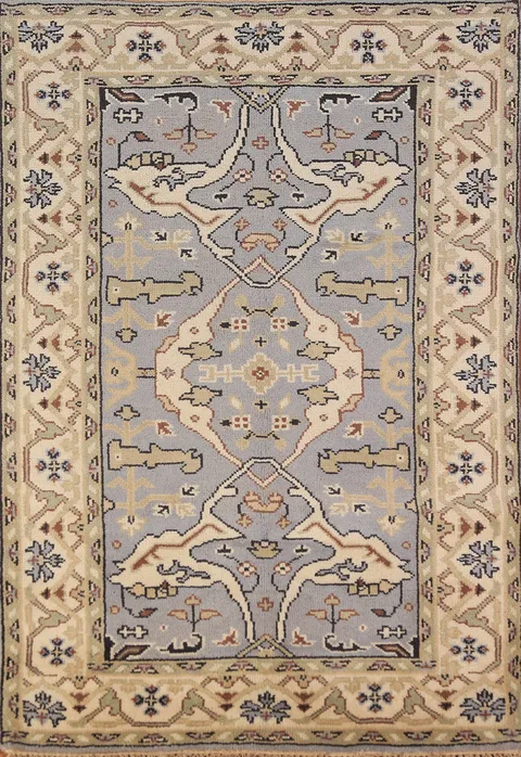 Light Blue Wool Oushak Oriental Accent Rug 4x6