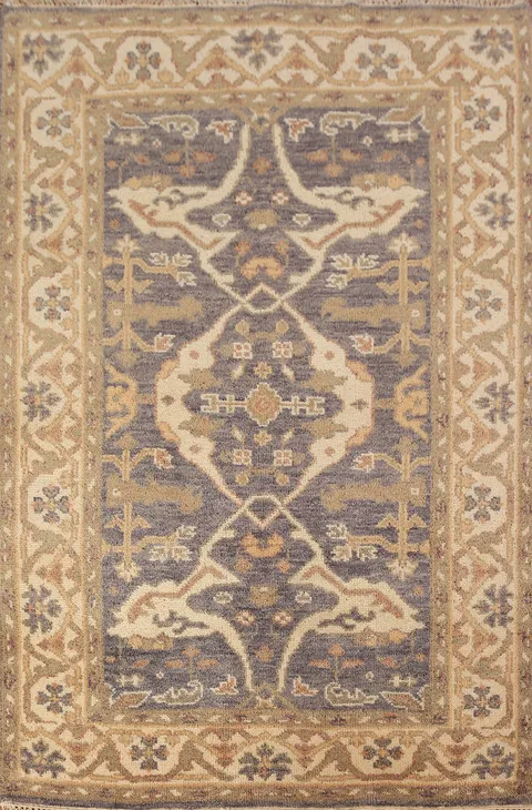 Handmade Gray Oushak Oriental Accent Rug 4x6