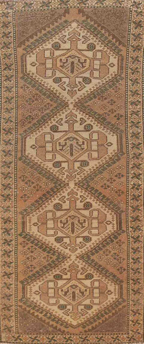 Geometric Bakhtiari Persian Runner Rug 3x10