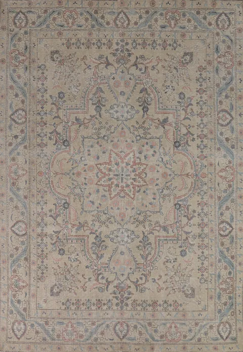 Vintage Wool Tabriz Persian Area Rug 8x11