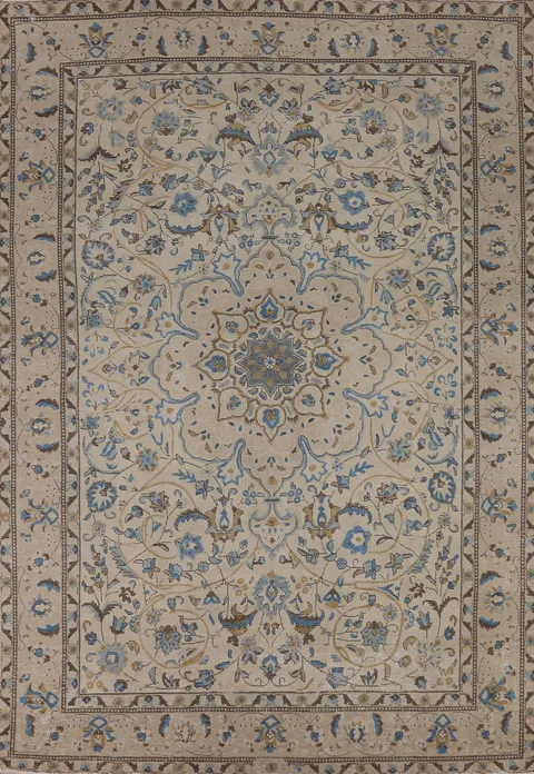 Vintage Wool Floral Tabriz Persian Area Rug 7x10
