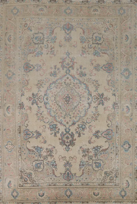 Vintage Wool Tabriz Persian Area Rug 8x11