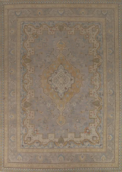 Geometric Wool Tabriz Persian Area Rug 9x12