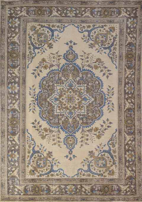 Vintage Wool Tabriz Persian Area Rug 6x9