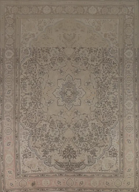 Floral Wool Tabriz Persian Area Rug 10x12