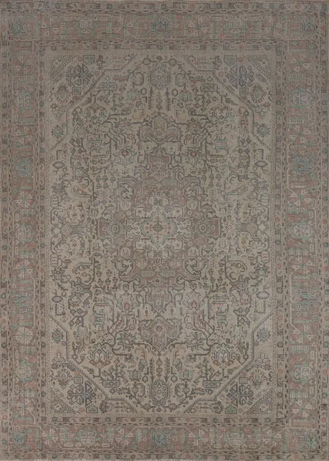 Geometric Wool Tabriz Persian Area Rug 8x11