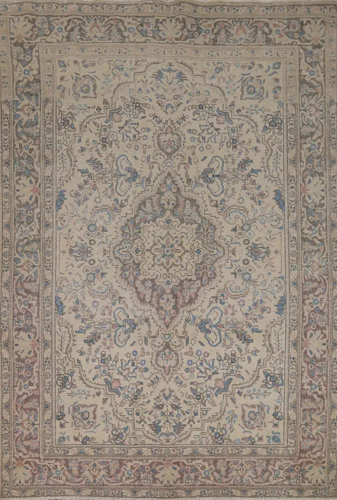 Vintage Wool Tabriz Persian Area Rug 7x10