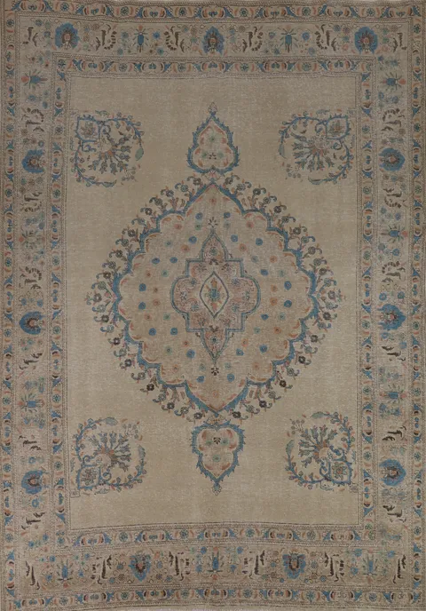 Vintage Medallion Tabriz Persian Area Rug 8x11