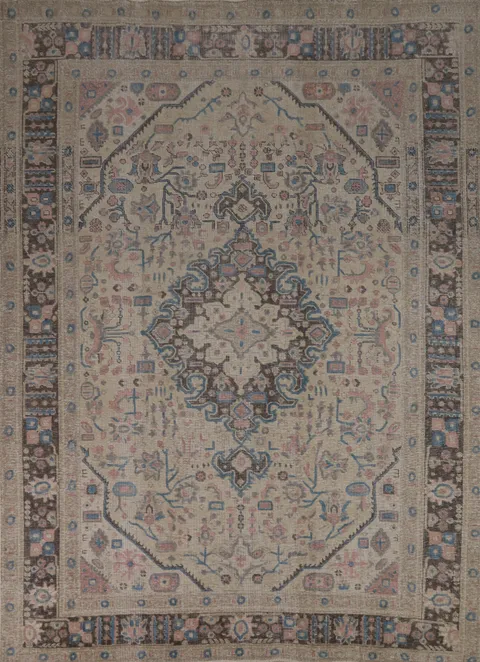 Geometric Wool Tabriz Persian Area Rug 8x11