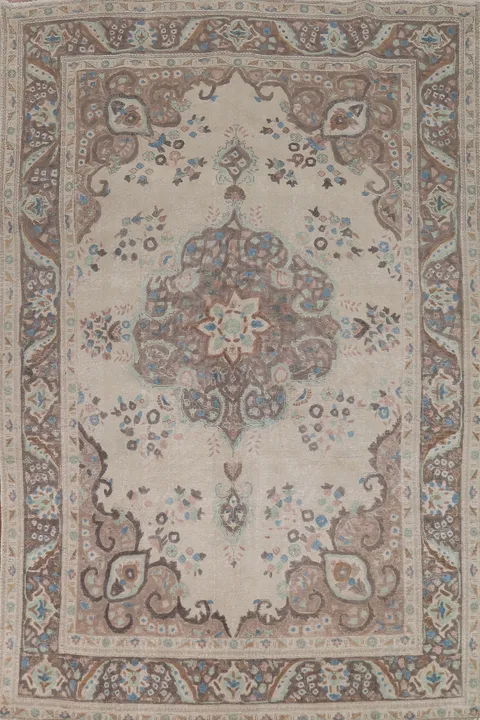 Vintage Wool Tabriz Persian Area Rug 7x10