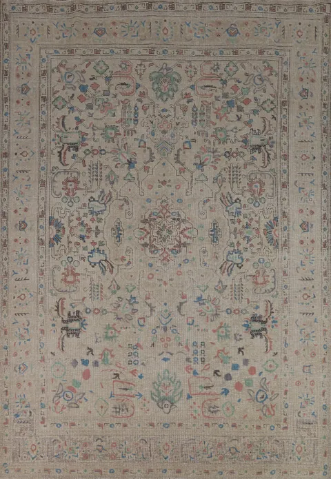 Overdyed Wool Tabriz Persian Area Rug 8x11