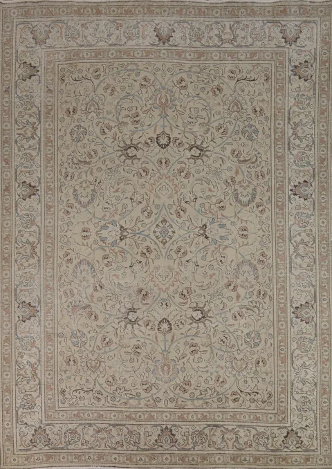 Floral Wool Tabriz Persian Area Rug 8x11