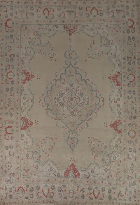 Wool Medallion Tabriz Persian Area Rug 9x13