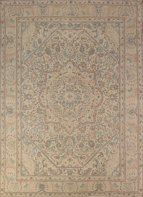 Vintage Wool Medallion Tabriz Persian Area Rug 8x11