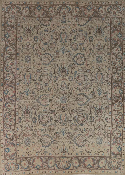All-Over Floral Tabriz Persian Area Rug 9x11