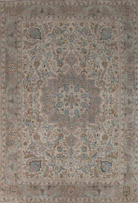 Vintage Wool Medallion Tabriz Persian Area Rug 8x12