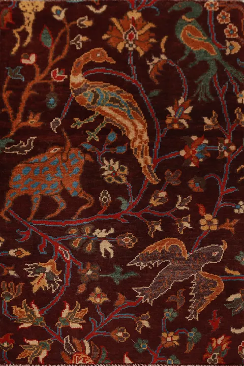 Animals Design Red Ziegler Accent Rug 2x3