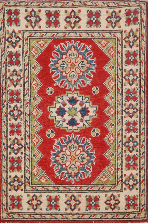 Red Wool Kazak Oriental Accent Rug 2x3