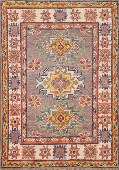Wool Geometric Kazak Oriental Accent Rug 2x3