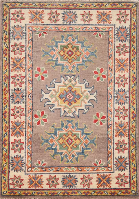 Traditional Wool Kazak Oriental Foyer Rug 2x3