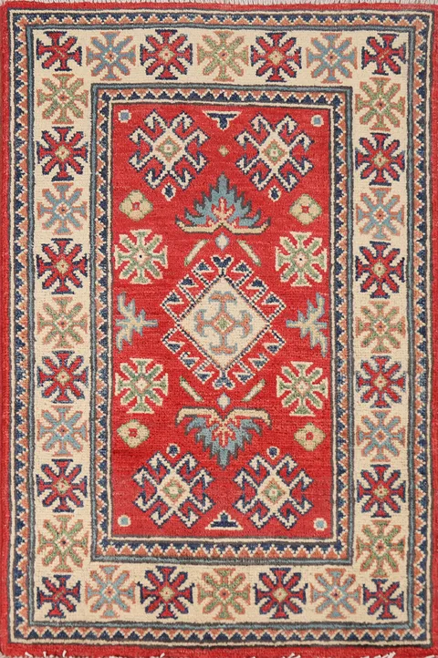 Traditional Wool Kazak Oriental Foyer Rug 2x3